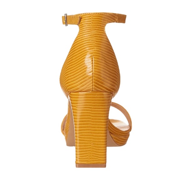 🛍️ CHINESE LAUNDRY Yellow Tinie Lizard Ankle Straps Heeled Sandal - Size 9.5 - Picture 9 of 15